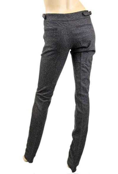 Gucci Womens Brown Wool Elastane With Buckle Belt Strap Dress Pant 186422 In Brown