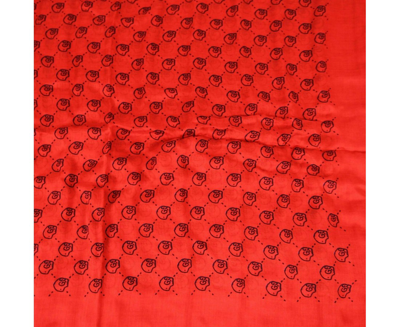 Shop Gucci Women's Ghost Red Modal / Silk Gg Skull Print Large Square Scarf
