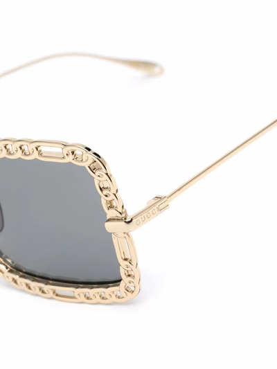 Shop Gucci Women's Gold Acetate Sunglasses