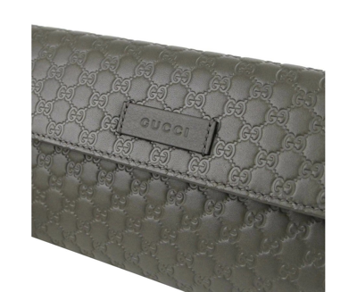 Shop Gucci Women's Graphite Gray Leather Microssima Continental Zip Wallet 449364 1226 In Graphite Grey