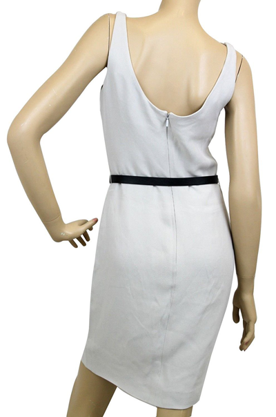 Shop Gucci Women's Gray Silk Interlocking G Belt Dress (42)