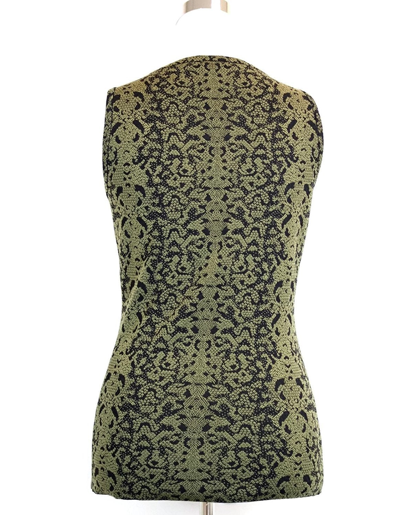 Gucci Women's Green Wool Small Python Printed Blend Tank Top In