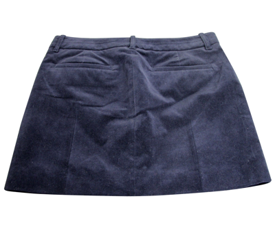 Shop Gucci Women's Interlocking G Blue Cotton Modal Elastane Velveteen Skirt With 2 Pocket (38)
