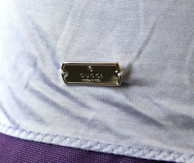 Shop Gucci Women's Lilac Rayon Logo Tank Top