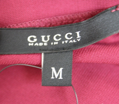 Shop Gucci Women's Maroon Rayon Elastane V Neck Dress Belt