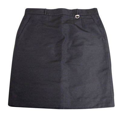 Gucci Women's Pencil Black Polyester Cotton Skirt With Horsebit Detail (42) In Black