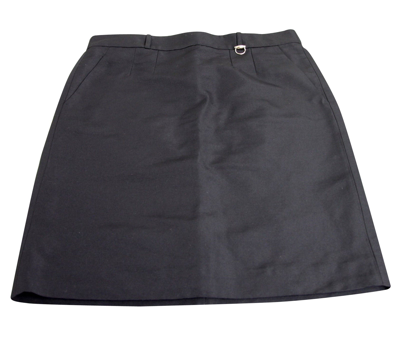 Shop Gucci Women's Pencil Black Polyester Cotton Skirt With Horsebit Detail (42)