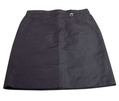 Gucci Women's Pencil Black Polyester Cotton Skirt With Horsebit Detail (42) In Black