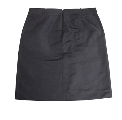 Gucci Women's Pencil Black Polyester Cotton Skirt With Horsebit Detail (42) In Black