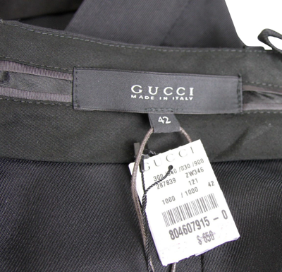 Gucci Women's Pencil Black Polyester Cotton Skirt With Horsebit Detail (42) In Black
