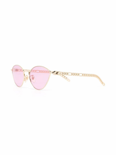 Shop Gucci Women's Pink Metal Sunglasses