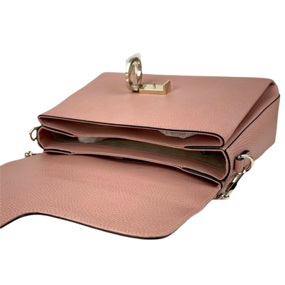 Shop Gucci Powder Pink Leather Large Interlocking G Crossbody Chain Bag