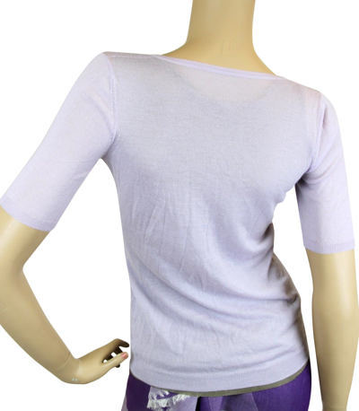 Shop Gucci Women's Short Sleeve Lilac Cashmere Two-piece Sweater