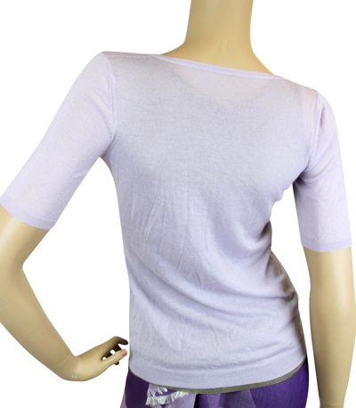 Gucci Womens Short Sleeve Lilac Cashmere Two-piece Sweater 259923 5363 In Lilac