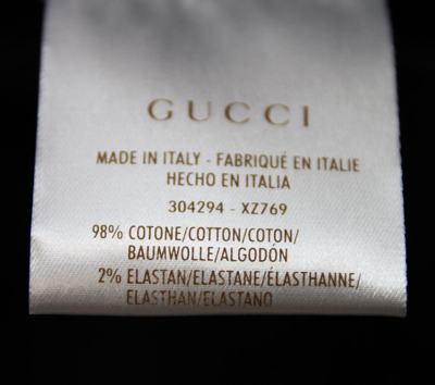 Shop Gucci Women's Skinny Legging Black Cotton Elastane Velvet Pants With Logo (42)