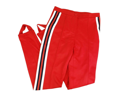 Gucci Women's Sylvie Red Legging Stirrup With Brb Web Stripe Pant (small) In Red