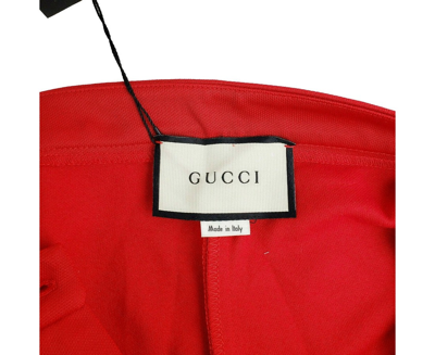 Gucci Women's Sylvie Red Legging Stirrup With Brb Web Stripe Pant (small) In Red