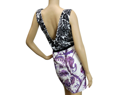 Shop Gucci Women's V-neck Runway Multi Color Silk Floral Dress In Multi-color