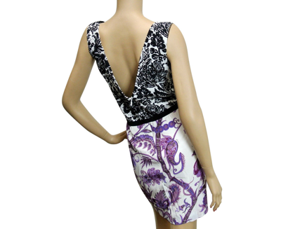Gucci Womens V-neck Runway Multi Color Silk Floral Dress 284032 In Multi-color