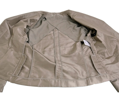 Gucci Women's Taffeta Top Basic Jacket Blazer (38 It) In Taupe