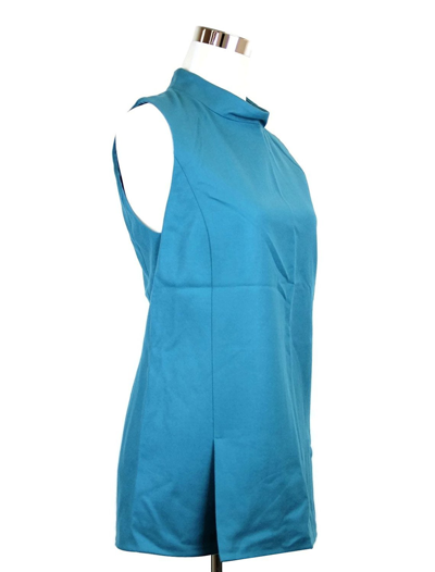 Gucci Womens Wool Cashmere Elastane Mock Neck Funnel Top 319198 In Turquoise