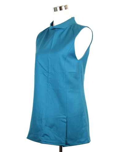 Gucci Womens Wool Cashmere Elastane Mock Neck Funnel Top 319198 In Turquoise
