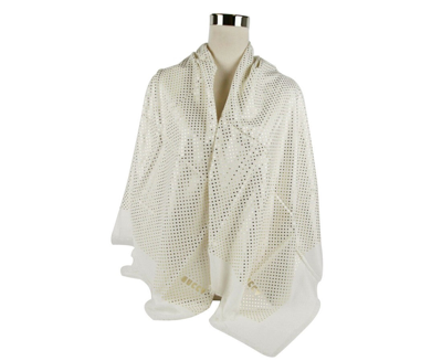 Shop Gucci Women's White Modal / Cashmere "guccy" Star Print Large Square Scarf