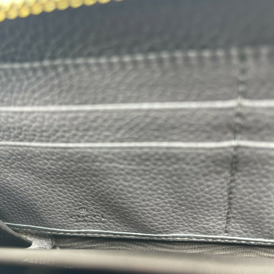 Gucci Women's Zumi Grey Leather Zip Around Wallet With Metal Gg Logo In Gray