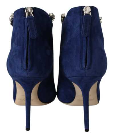 Shop Jimmy Choo Pop Blue Leather Blaize 100 Boots Women's Shoes