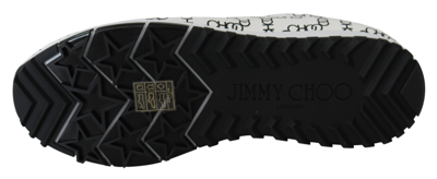 Shop Jimmy Choo Monza White/black Leather Women's Sneakers In Black/white