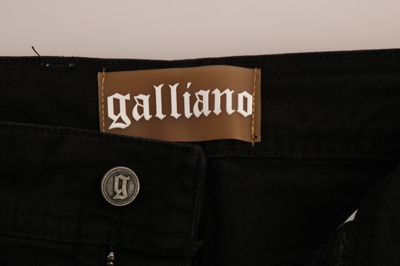 Shop John Galliano Black Cotton Denim Stretch Regular Fit Women's Jeans