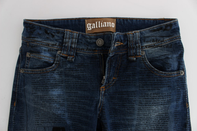 Shop John Galliano Blue Wash Cotton Blend Slim Fit Bootcut Women's Jeans