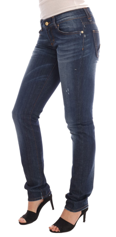Shop John Galliano Blue Wash Cotton Stretch Skinny Low Women's Jeans