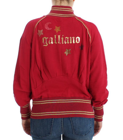 Shop John Galliano Pink Mock Zip Cardigan Sweatshirt Women's Sweater