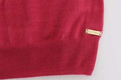 Shop John Galliano Pink Wool Knit Women's Top