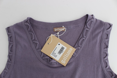 Shop John Galliano Purple Cotton Jersey Women's Dress