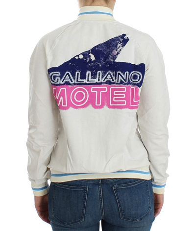 Shop John Galliano White Mock Zip Cardigan Sweatshirt Women's Sweater