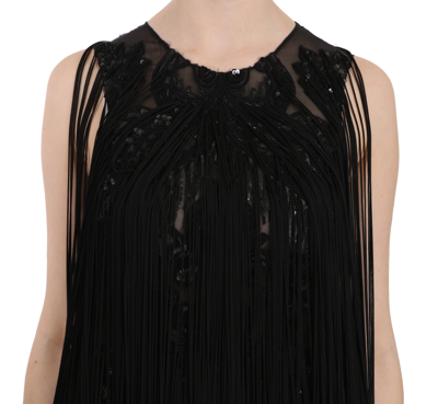 Shop John Richmond Sheer Sequined Maxi Elegance Women's Dress In Black