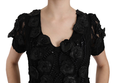 Shop John Richmond Elegant Black Sheath Silk Women's Dress
