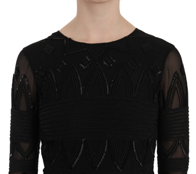 Shop John Richmond Elegant Black Silk Mini Dress With Women's Sequins