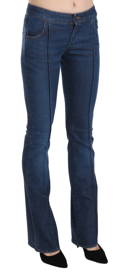 Shop Just Cavalli Blue Low Waist Boot Cut Denim Pants Women's Jeans