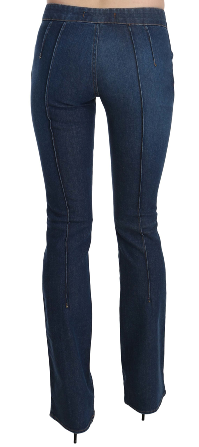Shop Just Cavalli Blue Low Waist Boot Cut Denim Pants Women's Jeans