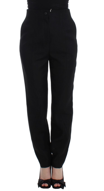 Kaale Suktae High Waist Straight Slim Dress Pants In Black