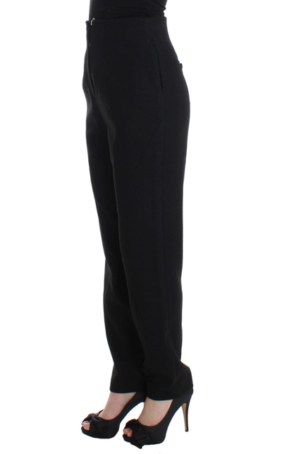 Kaale Suktae High Waist Straight Slim Dress Pants In Black