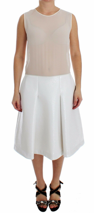 Shop Koonhor White Pleated Bottom Tank Sheath Transparent Women's Dress