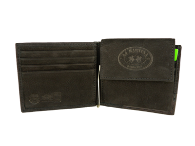 Shop La Martina Black Leather Men's Wallet