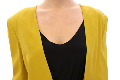 Shop Lamberto Petri Mustard Yellow Silk Blazer Women's Jacket