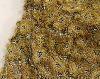 Lanre Da Silva Ajayi Gold Long Lace Maxi Crystal Dress In Gold