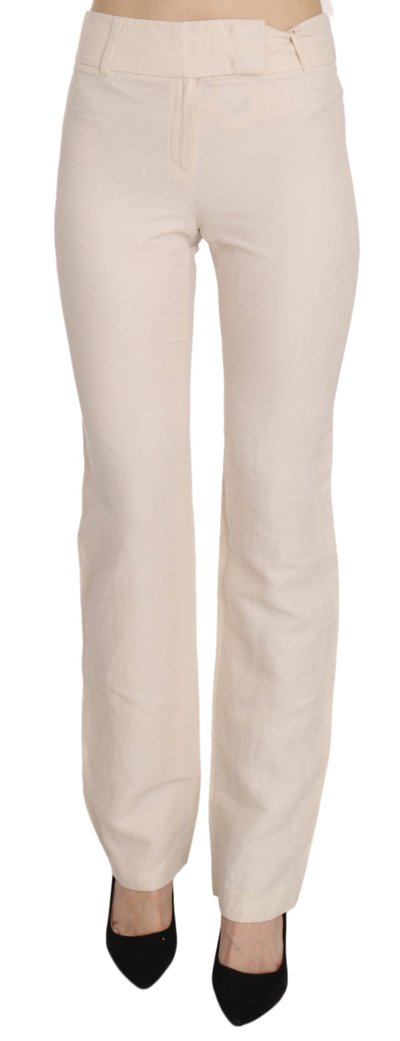 Shop Laurèl Laurel White High Waist Silk Blend Flared Dress Trousers Women's Pants