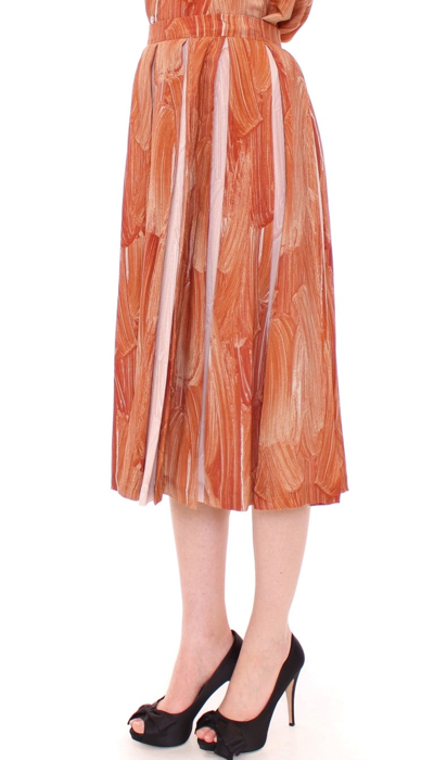 Shop Licia Florio Brown Orange Below Knee Full Women's Skirt